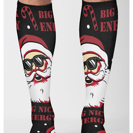 Cherokee Legwear Men's 10-15mmHg Compression Socks MPRINTSUPPORT - Santa Nick