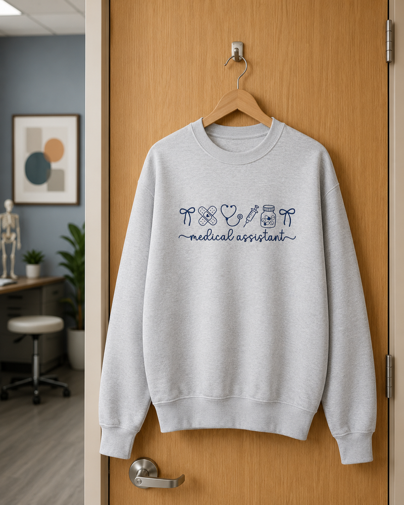 Medical Assistant Embroidered Icons Sweatshirt