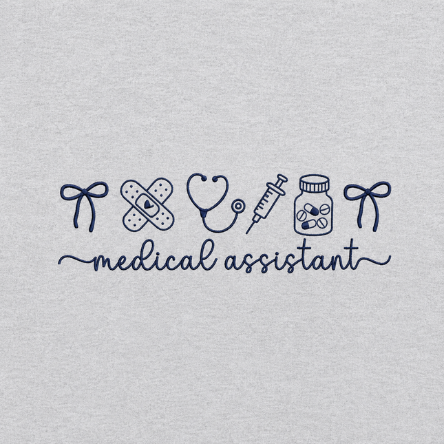 Medical Assistant Embroidered Icons Sweatshirt