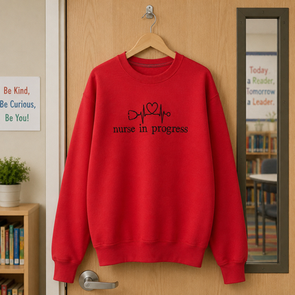 Nurse in Progress Embroidered Sweatshirt
