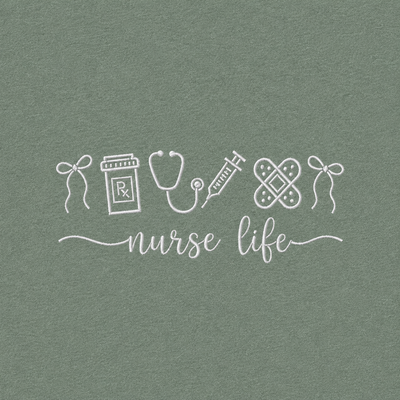Nurse Life Embroidered Icons Sweatshirt