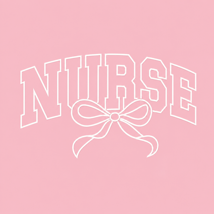 Nurse Outline Bow Embroidered Sweatshirt