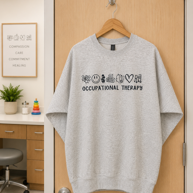 Occupational Therapy Embroidered Icons Sweatshirt