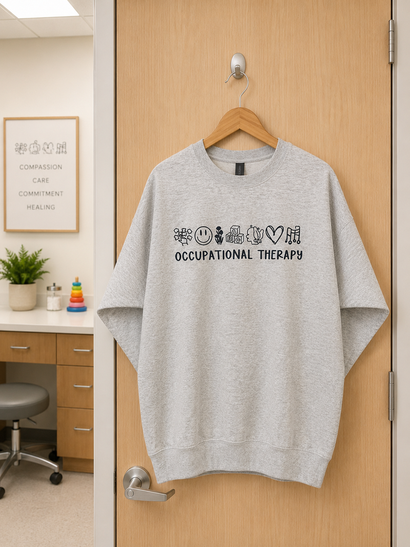Occupational Therapy Embroidered Icons Sweatshirt