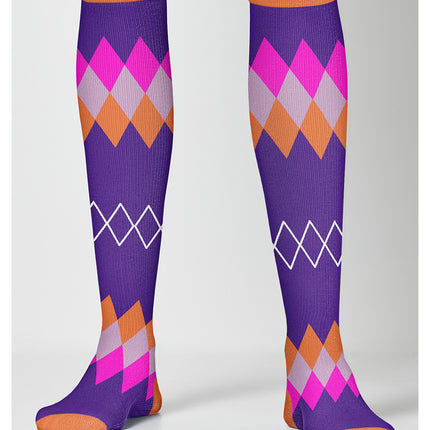 Cherokee Legwear Women's 10-15mmHg Compression Socks PRINTSUPPORT - Argyle Brights