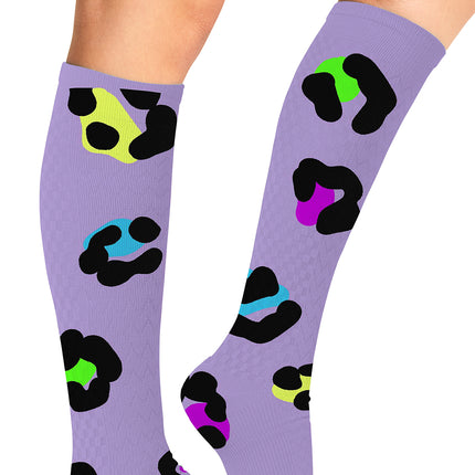 Cherokee Legwear Women's 10-15mmHg Compression Socks PRINTSUPPORT - Cheetah Spots