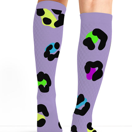 Cherokee Legwear Women's 10-15mmHg Compression Socks PRINTSUPPORT - Cheetah Spots