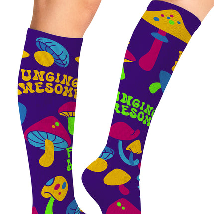 Cherokee Legwear Women's 10-15mmHg Compression Socks PRINTSUPPORT - Fungi