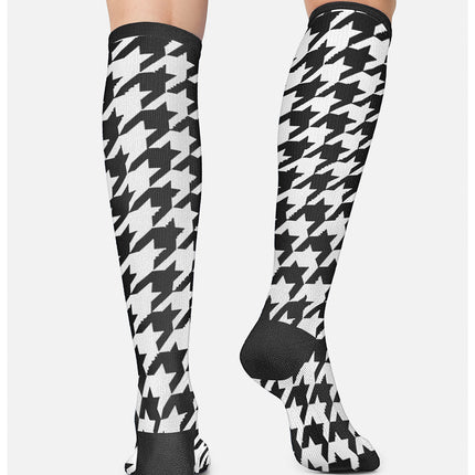 Cherokee Legwear Women's 10-15mmHg Compression Socks PRINTSUPPORT - Houndstooth