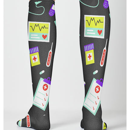 Cherokee Legwear Women's 10-15mmHg Compression Socks PRINTSUPPORT - Life Of A Nurse