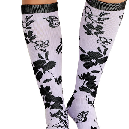 Cherokee Legwear Women's 10-15mmHg Compression Socks PRINTSUPPORT - Lavender Garden