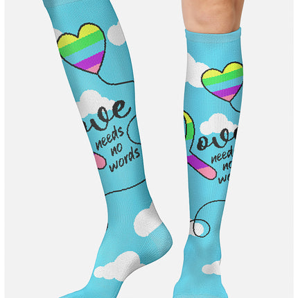 Cherokee Legwear Women's 10-15mmHg Compression Socks PRINTSUPPORT - Love Is In The Air