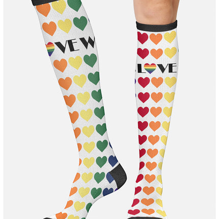 Cherokee Legwear Women's 10-15mmHg Compression Socks PRINTSUPPORT - Love Wins