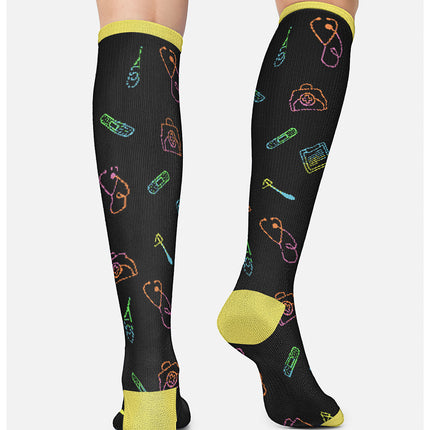 Cherokee Legwear Women's 10-15mmHg Compression Socks PRINTSUPPORT - Medical Tools