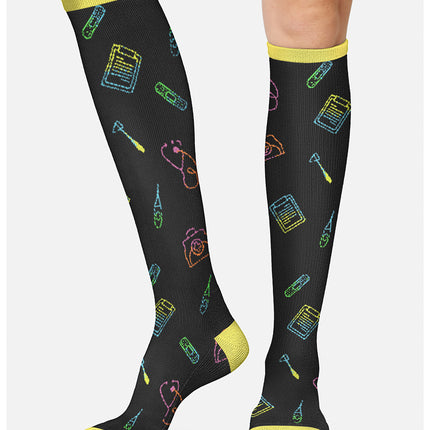Cherokee Legwear Women's 10-15mmHg Compression Socks PRINTSUPPORT - Medical Tools