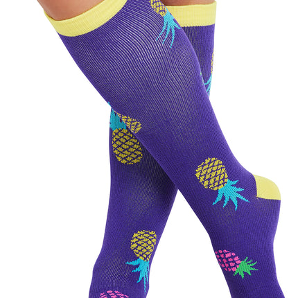 Cherokee Legwear Women's 10-15mmHg Compression Socks PRINTSUPPORT - Pineapple Toss