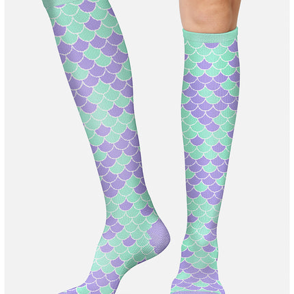 Cherokee Legwear Women's 10-15mmHg Compression Socks PRINTSUPPORT - Shimmer & Shine