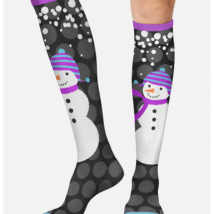 Cherokee Legwear Women's 10-15mmHg Compression Socks PRINTSUPPORT - Snowman Love