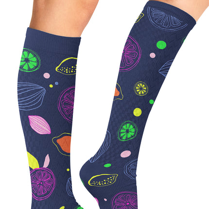 Cherokee Legwear Women's 10-15mmHg Compression Socks PRINTSUPPORT - Tutti Frutti