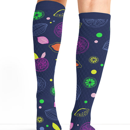Cherokee Legwear Women's 10-15mmHg Compression Socks PRINTSUPPORT - Tutti Frutti