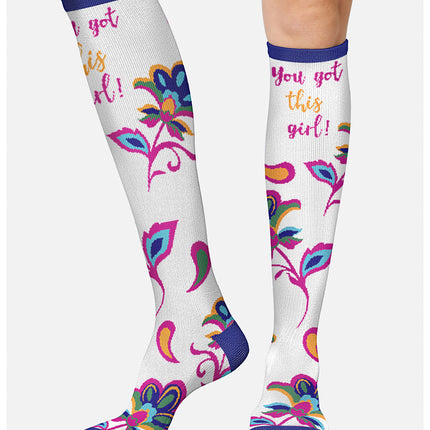 Cherokee Legwear Women's 10-15mmHg Compression Socks PRINTSUPPORT - You Got This Girl