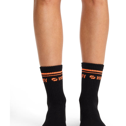 Cherokee Infinity Legwear Athletic Crew Socks RALLY - Black/Vivid Orange