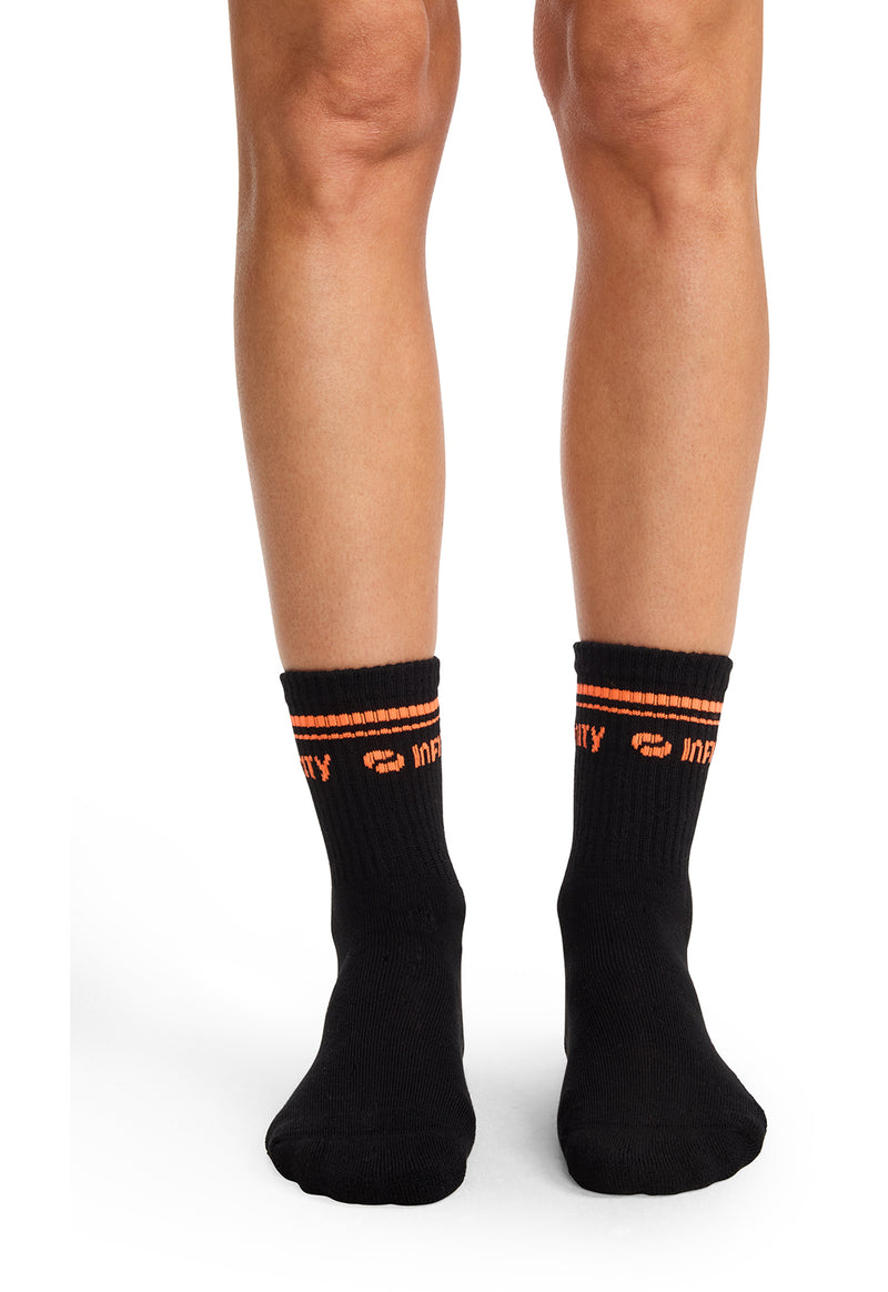 Cherokee Infinity Legwear Athletic Crew Socks RALLY - Black/Vivid Orange