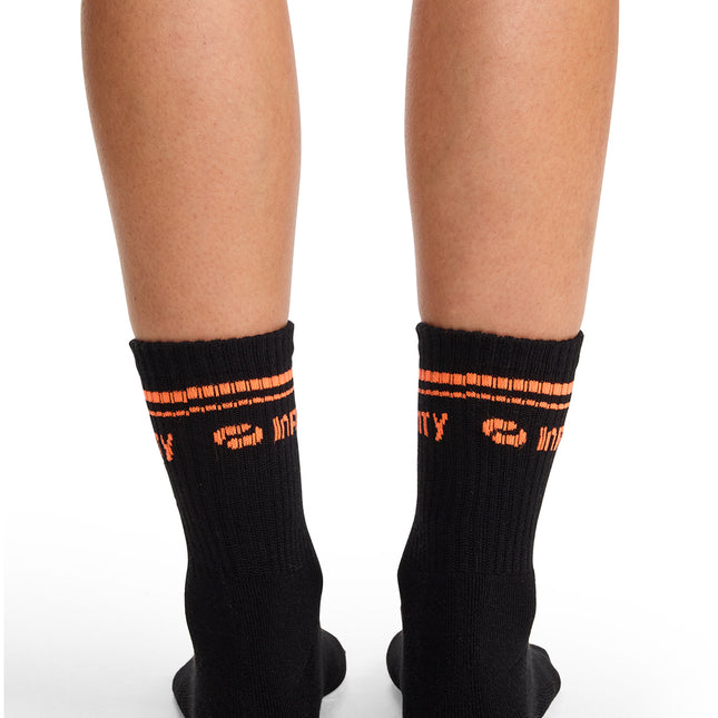 Cherokee Infinity Legwear Athletic Crew Socks RALLY - Black/Vivid Orange