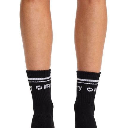 Cherokee Infinity Legwear Athletic Crew Socks RALLY - Black/White
