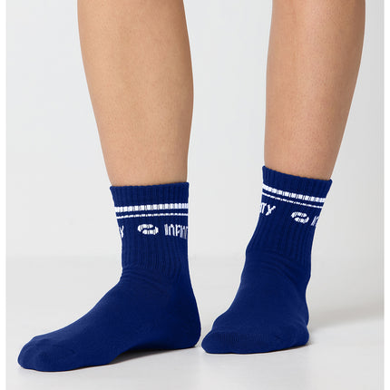 Cherokee Infinity Legwear Athletic Crew Socks RALLY - Navy/White