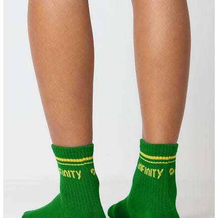 Cherokee Infinity Legwear Athletic Crew Socks RALLY - Retro Green/Butterscotch