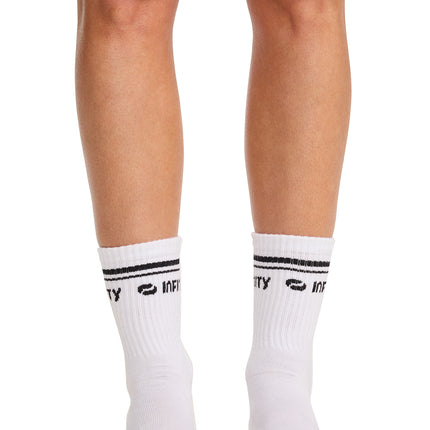 Cherokee Infinity Legwear Athletic Crew Socks RALLY - White/Black