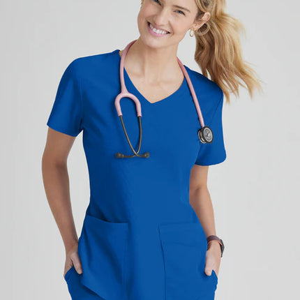 Breeze 3-Pocket Curved V-Neck Scrub Top