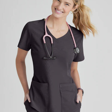 Breeze 3-Pocket Curved V-Neck Scrub Top
