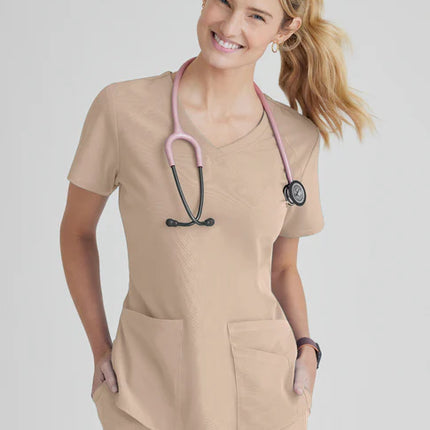 Breeze 3-Pocket Curved V-Neck Scrub Top