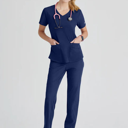 Breeze 3-Pocket Curved V-Neck Scrub Top