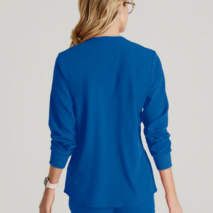 Stability 2-Pocket Crewneck Snap-Front Scrub Jacket