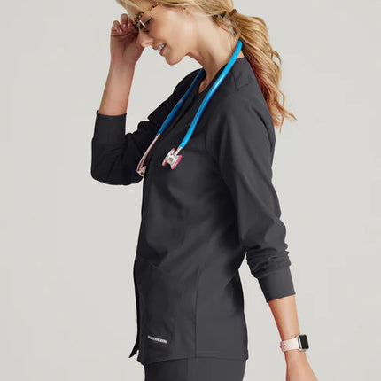 Stability 2-Pocket Crewneck Snap-Front Scrub Jacket