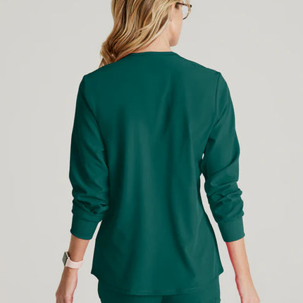 Stability 2-Pocket Crewneck Snap-Front Scrub Jacket