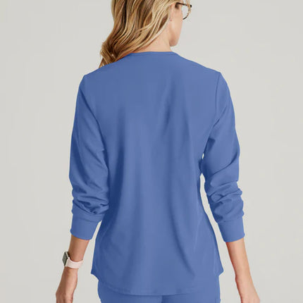Stability 2-Pocket Crewneck Snap-Front Scrub Jacket