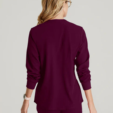 Stability 2-Pocket Crewneck Snap-Front Scrub Jacket