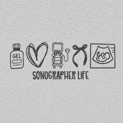 Sonographer Life Embroidered Icons Sweatshirt