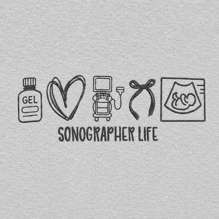 Sonographer Life Embroidered Icons Sweatshirt