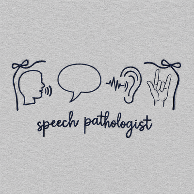 Speech Pathologist Embroidered Icons Sweatshirt