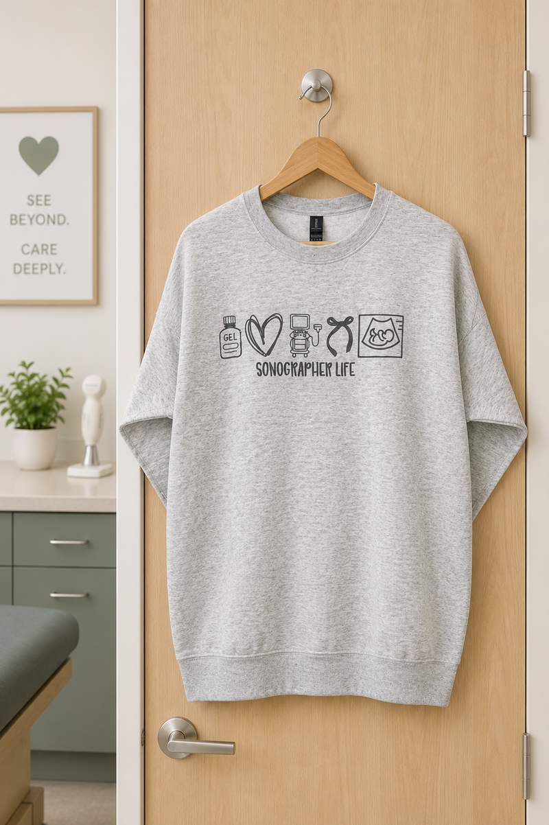 Sonographer Life Embroidered Icons Sweatshirt