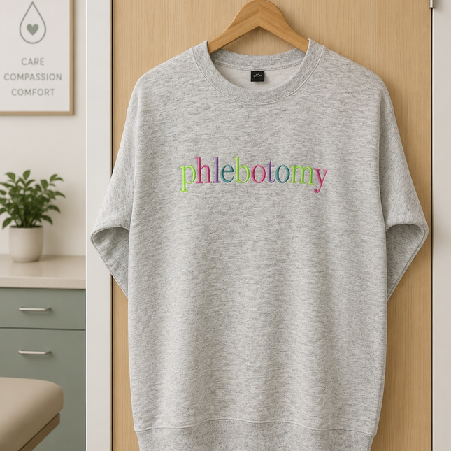 Phlebotomy Multicolor Embroidered Sweatshirt