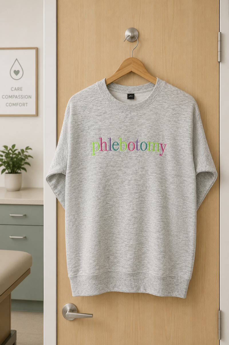 Phlebotomy Multicolor Embroidered Sweatshirt