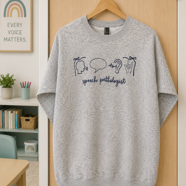 Speech Pathologist Embroidered Icons Sweatshirt