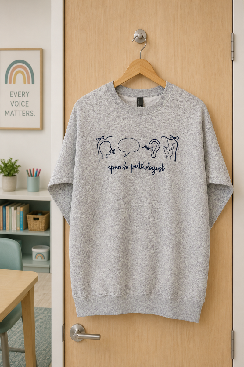 Speech Pathologist Embroidered Icons Sweatshirt