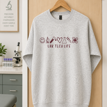 Lab Tech Life Embroidered Icons Sweatshirt
